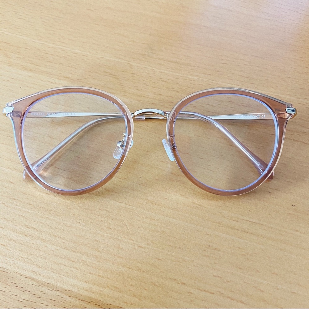 Pink and Gold Clear Framed Glasses